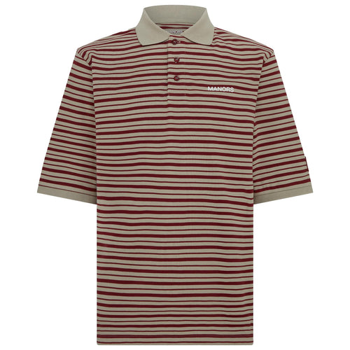 G.O.A.T Pique Polo Greige/Burgundy - 2025
