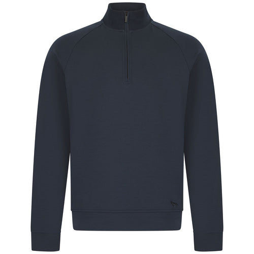Premium Essentials Zip Neck Sweat Navy - SU24