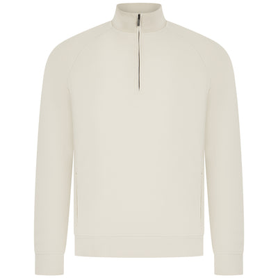 Premium Essentials Zip Neck Sweat Pebble - SU24